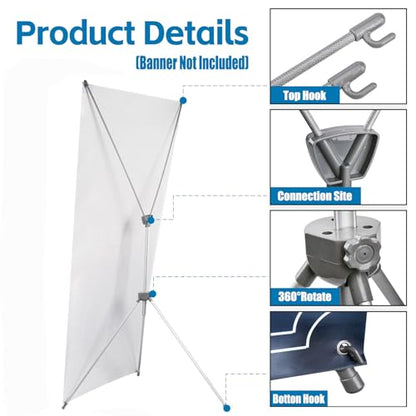 USCNC X Banner Stand Adjustable Fit Banner 23 x 63 to 32 x 78 Inch(STAND ONLY), Portable Travel Bag,Suitable for advertising, stores, exhibitions, restaurants, events, birthday parties, and other occasions (7 Pack) - size: 7 Pack