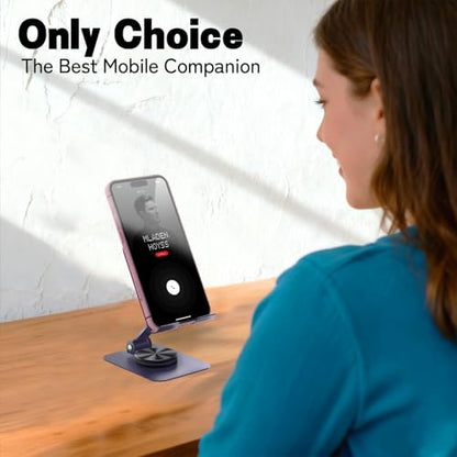 Metal Cell Phone Stand for Desk, Multi-Angel Adjustable 360° Rotation Non-Slip and Foldable Mobile Phone Stand, Compatible with iPhone 18/17 Series and All Smartphones, Gray - color: Gray