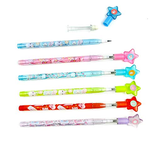 TINYMILLS 24 Pcs Unicorn Donuts Cupcakes Stackable Pencil with Eraser for Unicorn Girl Birthday Party Favor Prize Carnival Goodie Bag Stuffers Classroom Rewards