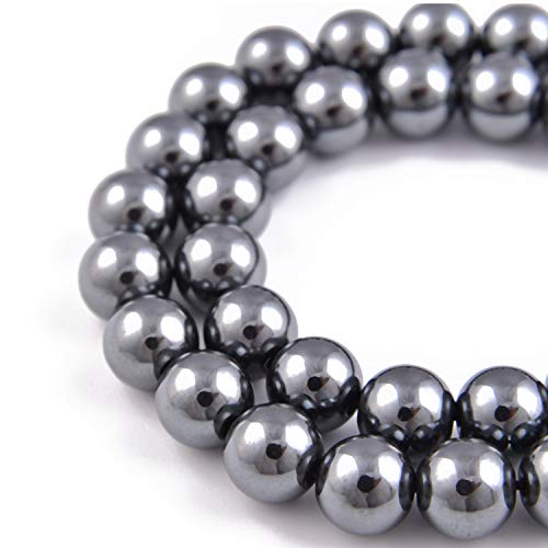 45pcs 8mm Natural Black Hematite Gemstone Round Spacer Loose Stone Beads for Jewelry Making 15.5" 1 Strand (Black Hematite, 8mm 45Beads) - color: Black Hematite, size: 8mm 45Beads
