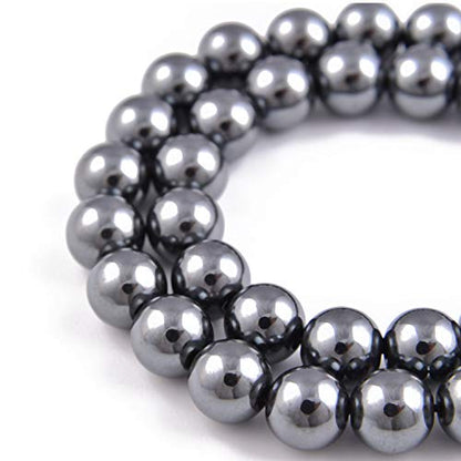45pcs 8mm Natural Black Hematite Gemstone Round Spacer Loose Stone Beads for Jewelry Making 15.5" 1 Strand (Black Hematite, 8mm 45Beads) - color: Black Hematite, size: 8mm 45Beads