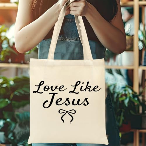 Christian Gifts for Women, Canvas Tote Bag, Faith Gifts for Women Girl Sister Inspirational Religious Gift Birthday - color: Jesus 919