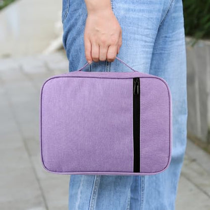 GERMUN Bible Cover with Durable Handle, Carrying Book Case Church Bag Bible, Protective with Zippered Pocket, Bible Study Accessories Supplies, Book Protector for Book Lovers, Purple - color: Purple