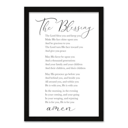 RLWangChao The Blessing Bible Verse Wall Art, 16"×11", Black - color: The Blessing (Black), size: 16"L x 11"W