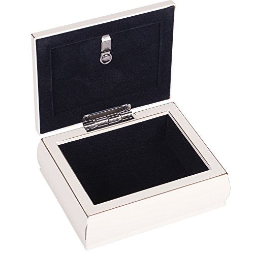First Communion Ivory Rope Trim 4.5 x 3.5 Tiny Square Jewelry Keepsake Box