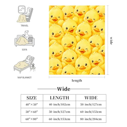 Cute Yellow Duck Throw Blanket Kawaii Duckling Stuff Gifts 50''X60'' - color: Duck, size: 50''x60''