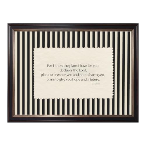 Black Framed Striped Bible Verse Wall Art Jeremiah 2911 Christian Scripture Canvas Poster Prints Vintage Farmhouse Faith Quote Painting Love Joy Peace Picture Artwork for Home Decor 16x20inch - color: Bible Verse - Black Framed, size: 16"L x 20"W