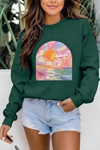 Christian Sweatshirts for Women Jesus Religious Faith Tops - color: Green, size: XX-Large