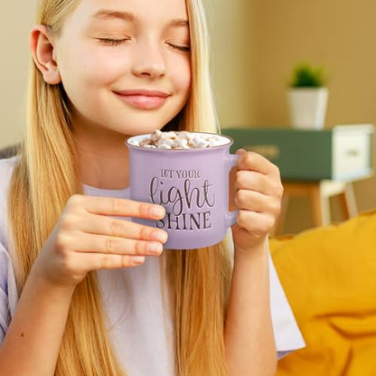 Christian Art Gifts Lavender Camp Style Let Your Light Shine Ceramic Coffee Mug - style: Let Your Light Shine