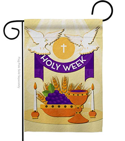 Holy Week Garden Flag Religious Faith Hope Grace Peace Dove Christian Religion Easter House Decoration Banner Small Yard Gift Double-Sided, Made in USA