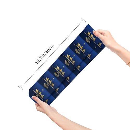Christian Christmas Nativity Scene O Holy Night Sock Womens Short Stockings Casual Sport Crew Socks for Women Men - color: Black