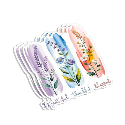 (3Pcs) Grateful Thankful Blessed Christian Sticker Inspirational Bible Verse Jesus Faith Prayer Vinyl Decal for Tumbler Laptop Water Bottles Book Car Phone - Size 3x2.8