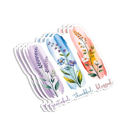 (3Pcs) Grateful Thankful Blessed Christian Sticker Inspirational Bible Verse Jesus Faith Prayer Vinyl Decal for Tumbler Laptop Water Bottles Book Car Phone - Size 3x2.8