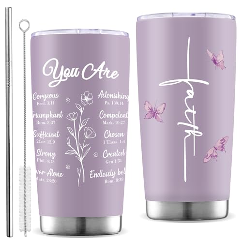 Christian Gifts for Women You Are Tumbler 20oz Religious Christmas Gift Inspirational Faith Based Bible Jesus Catholic Spiritual Baptism Confirmation Stainless Steel Cup Encouragement Birthday Gift