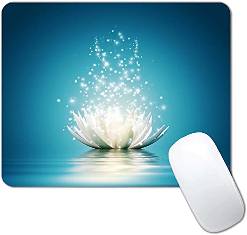 White Lotus Mouse Pad,Cute Floral Mouse pad,Custom Small Mouse Pads with Designs,Portable Office Non-Slip Rubber Base Wireless Mouse Pad for Laptop - color: S303