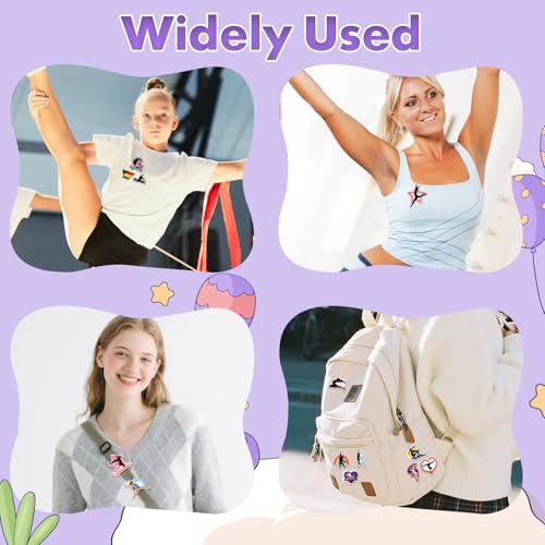 Cute Pins Bulk, Funny Lapel Badge Pins Rubber Brooch Pins for Backpacks, Hats, Bags - style: Gymnastics-20PCS