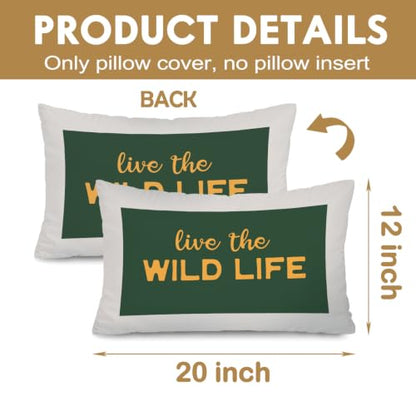Boys Room Decor Live The Wild Life 12x20 Pillow Cover - color: Live the Wild Life