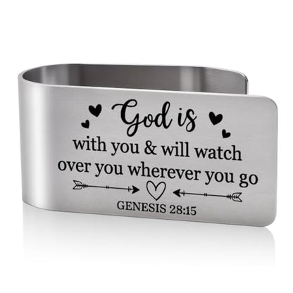 God is with You Watch Over You Visor Clip for Cars Gifts for Friend - color: Siliver