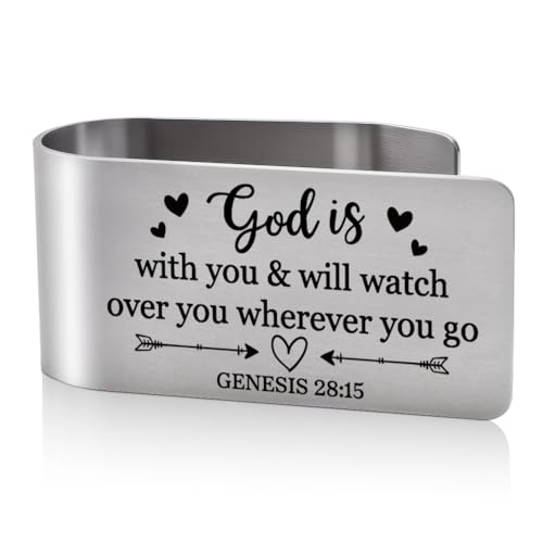 God is with You Watch Over You Visor Clip for Cars Gifts for Friend - color: Siliver