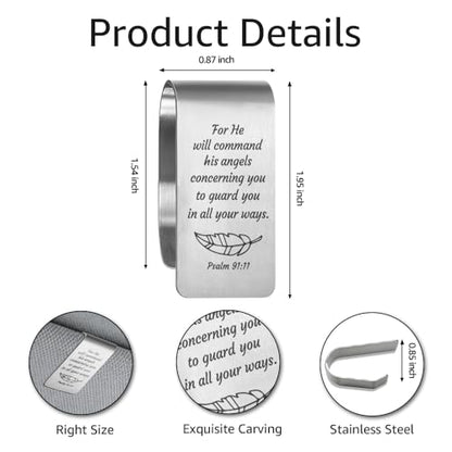 Psalm 91:18 Car Visor Clip, Christian Sun Visor Clip for Men Women - color: Sliver23