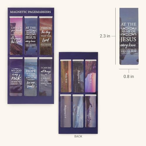 Christian Art Gifts Magnetic Scripture Bookmark Set with Bible Verses - color: Scenic #1