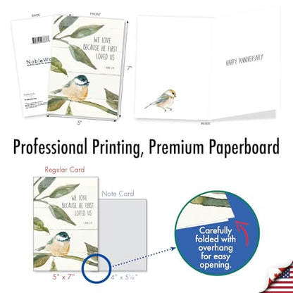 The Best Card Company - Anniversary Greeting Card with Envelope - Loving Stationery for Spouse - Scripture Birds C7108JANG - style: Scripture Birds
