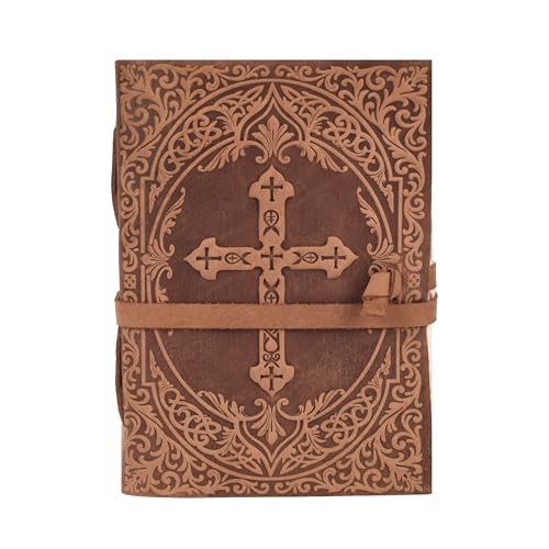 LEATHER VILLAGE Christian Journal For Women, Natural Tan 13x8. - color: Vintage Brown, size: 13 inches X 8 inches