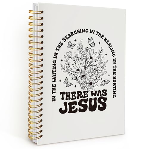 Bible Notebooks for Note Taking, Floral Christian Notebook Journal, Christian Gifts for Women, Where the Jesus Hardcover Spiral Notebook 5.5x8.3 - color: Jesus