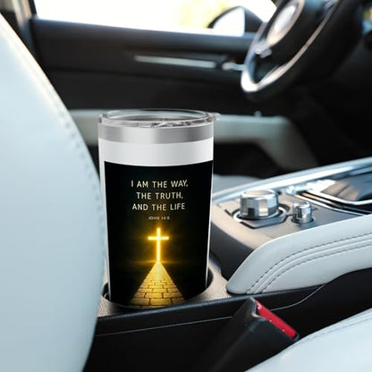 I Am the Way, the Truth, and the Life Powerful John 146 Stainless Steel Insulated Tumbler - color: White