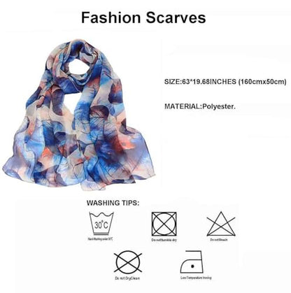 Pokeedioty Scarfs for Women Lightweight Scarves Elegant Floral Pattern Sheer Scarfs Shawls Wraps - color: Yh-107