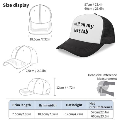 Black Trucker Hat with Funny Saying, Funny Hat for Men & Women - color: Allblack-18