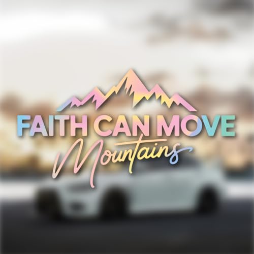 Faith Can Move Mountains Christian Car Sticker - color: Faith Can Move Pastel