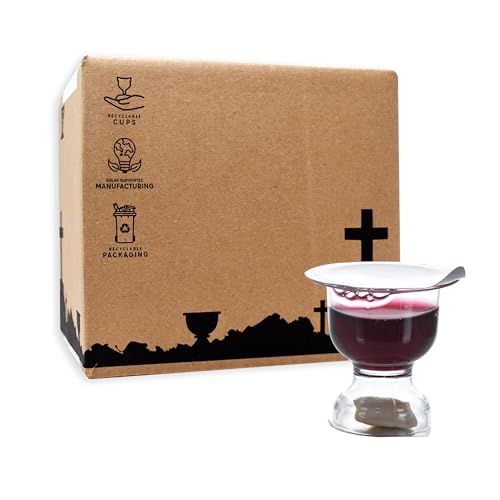 Chalice Prefilled Communion Cups 100 Count | Concord Grape Juice & Bread | Elegant Church-Ready Design | Tray & Seatback Pew Compatible - size: 100 Count (Pack of 1)