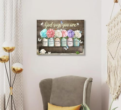 Framed God Says You Are Canvas Wall Art - color: Colorful Single Panel Wall Art, size: 16x24 Framed