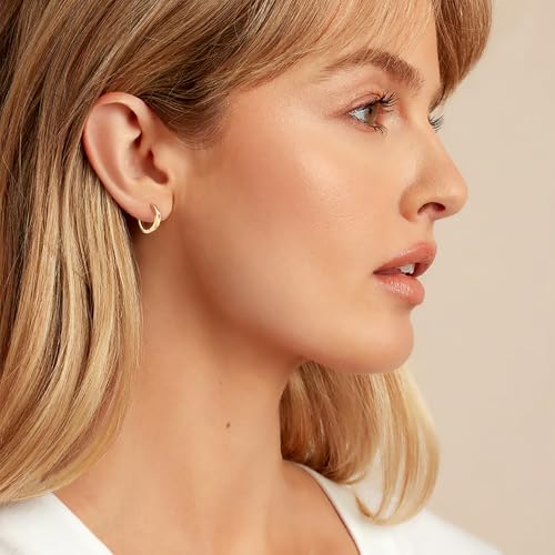 Mini Hollow Cross Small Huggie Hoop Earrings for Women