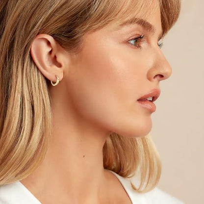 Mini Hollow Cross Small Huggie Hoop Earrings for Women