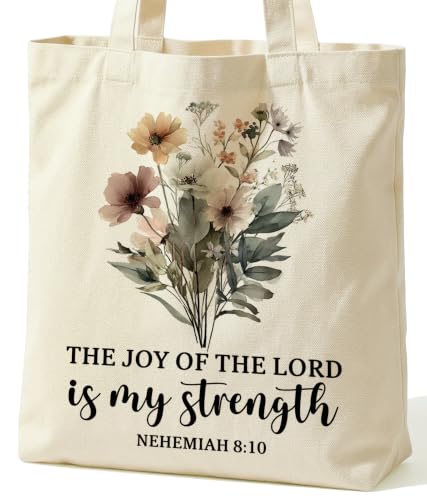 Christian Bible Verse Tote Bag for Women Faith Church - color: Strength