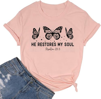 Women Christian Faith T Shirts - color: 3slight Red, size: Medium