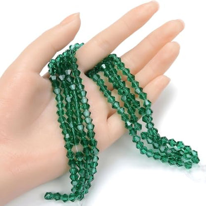 250pcs Czech 6mm (0.24 Inch) Faceted Bicone Crystal Glass Loose Beads Spacer Bulk Emerald Green for DIY Craft Jewelry Making CCB624 - color: Emerald Green, size: 6mm - 250pcs
