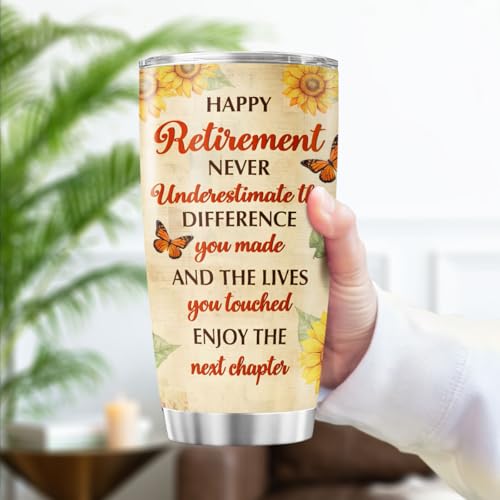 Never Forget The Difference You Make 20oz Inspirational Stainless Steel Tumbler, Motivational Quote Travel Mug for Teacher Appreciation, Coworkers, Nurses, Graduation Gifts - color: Teacher Appreciation K9