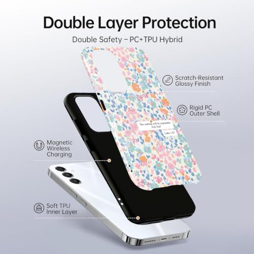 Jesus Bible Verses Phone Case for Samsung Galaxy A16 5G 6.7", Leopard Scripture Philippians 4:13 & Psalm 37:5 Collage Cover Compatible with MagSafe Hard PC TPU 2 in 1 Drop Resistant Glossy - color: Leopard, size: for Samsung Galaxy A16 5G
