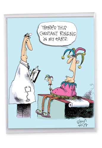 NobleWorks Big Funny Get Well Card Constant Ringing Humor for Men J9734 - style: Constant Ringing