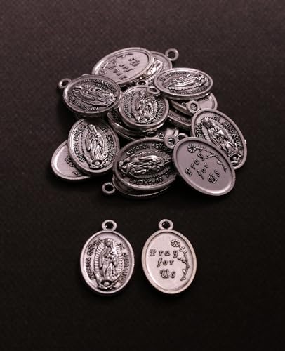 COTTVOTT Saint Therese of Lisieux/Saint Mother Teresa of Calcutta/Divine Mercy Jesus/Mater Dolorosa Patron Saint Medal Charm Pendant for DIY Rosary Necklace Bracelet Jewelry Making Part - color: 30pcs-Our Lady of Guadalupe