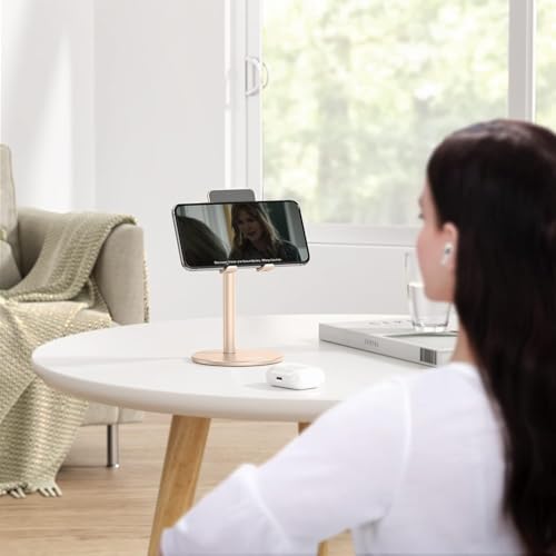 OMOTON CA04 Aluminum Tablet Phone Stand, Adjustable Desk Stand Gold - color: Gold