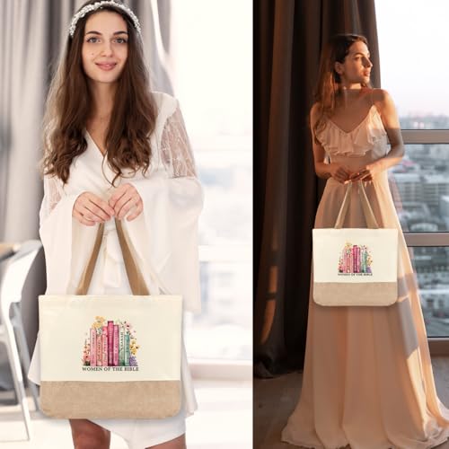 Tote Bag, Gifts for Women Friends Girlfriend Coworker Wife Mom Reusable Tote Bags Birthday Thank You Gift - color: Women of the Bible