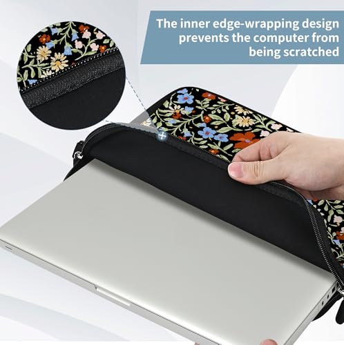 RICHEN Messenger Bag Carrying Case Sleeve with Handle Accessory Pocket Fits Laptops/Notebook/ebooks/Kids tablet/ipad (11-13.3 inch, Flowers2) - color: Flowers2, size: 11-13.3 inch