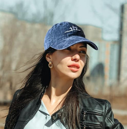 Christmas Embroidered Snapback Baseball Cap for Men Women Cross Adjustable Structured Dad Hat - color: Cross Blue