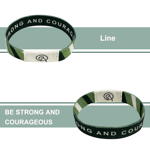 NFC Bible Verse Bracelets, Green - color: BE STRONG AND COURAGEOUS