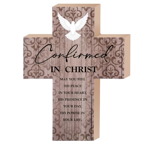 Confirmed in Christ Cross Ornament, Christian Wooden Cross for Baptism
