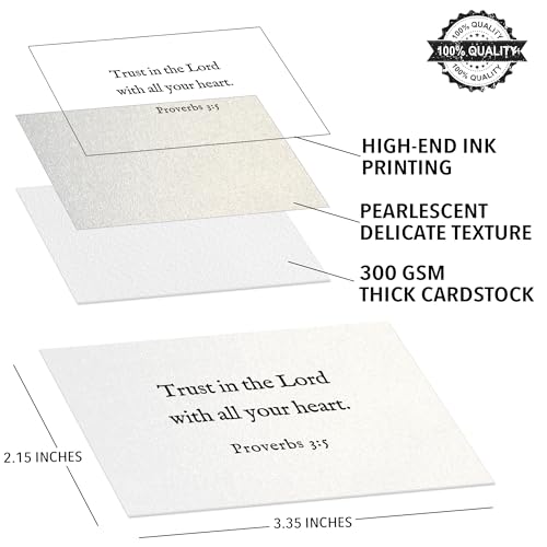 Bible Verse Cards, 60 Scripture Cards with Bible Verses - color: White
